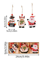 Wooden Christmas Ornaments Set – 9 Decorative Pendants for Window Hanging, Festive Holiday Décor for Homes, Offices, and Christmas Trees