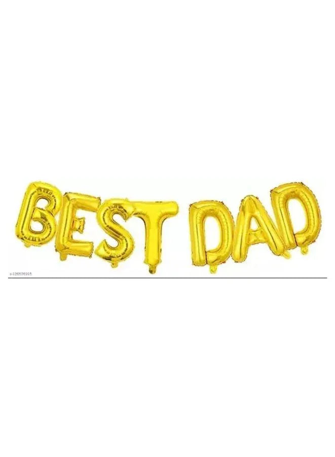 Happy Father's Day Balloon Set with BEST DAD letters, Moustach, Best Dad Trophy and Round Balloons Decoration for Father's Day Party