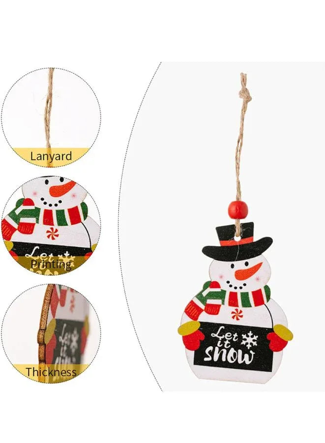 Wooden Christmas Ornaments Set – 9 Decorative Pendants for Window Hanging, Festive Holiday Décor for Homes, Offices, and Christmas Trees