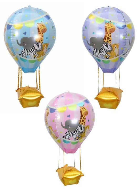89 cm 3D Hot Air Foil Balloon, Birthday Party Decor, Anniversary Decor, Graduation Decor, Holiday Decor, Easter Decor, ZOO Theme