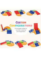 6 piece Indoor Foam Playset | Soft Toddler and Active Kids Nursery Furniture for Balancing, Crawling, Climbing, Sliding and Jumping