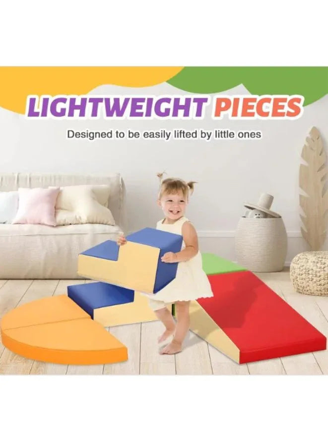 6 piece Indoor Foam Playset | Soft Toddler and Active Kids Nursery Furniture for Balancing, Crawling, Climbing, Sliding and Jumping