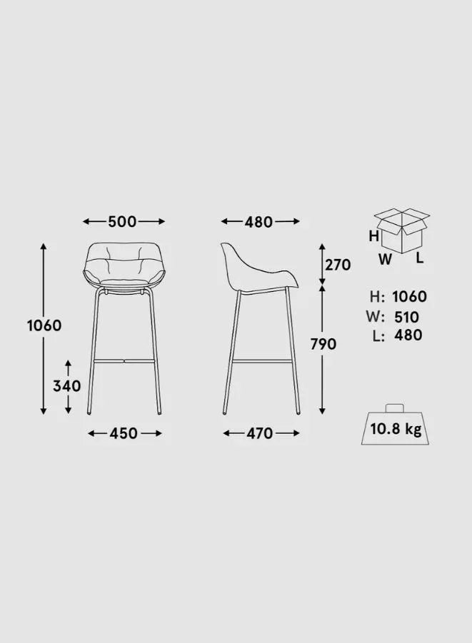 Baltic Soft Duo High Stool with Wooden Base (Customizable)