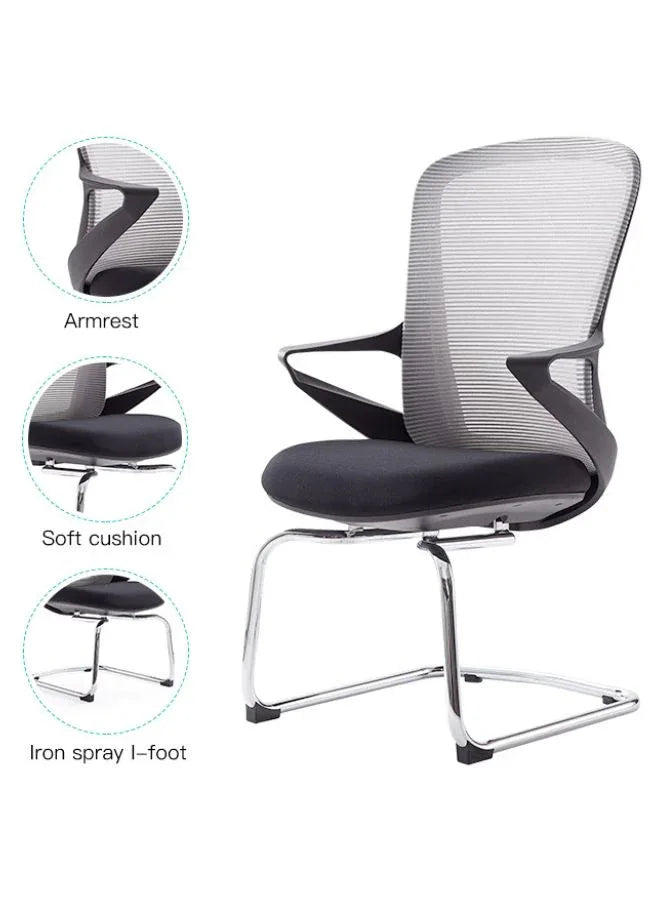 Modern Stylish Middle Back Mesh Office Chair with Elegant Design, 50 Density Moulded Foam Seat, Fiberglass PP Frame, Chrome Steel Legs