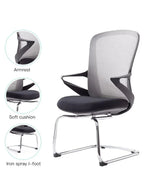 Modern Stylish Middle Back Mesh Office Chair with Elegant Design, 50 Density Moulded Foam Seat, Fiberglass PP Frame, Chrome Steel Legs