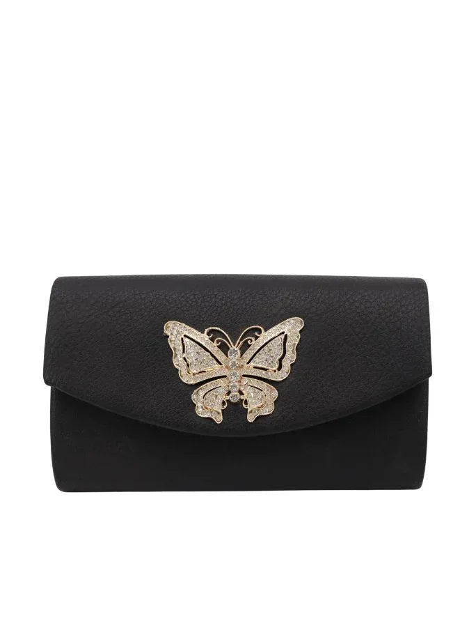 Black Butterfly Clutch Purse