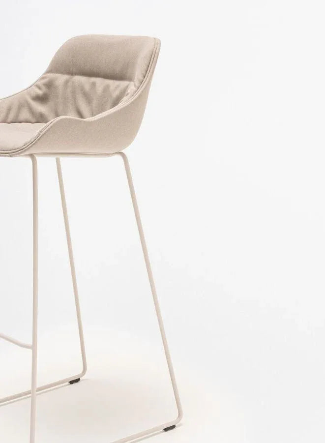 Baltic Soft Duo High Stool with Wooden Base (Customizable)