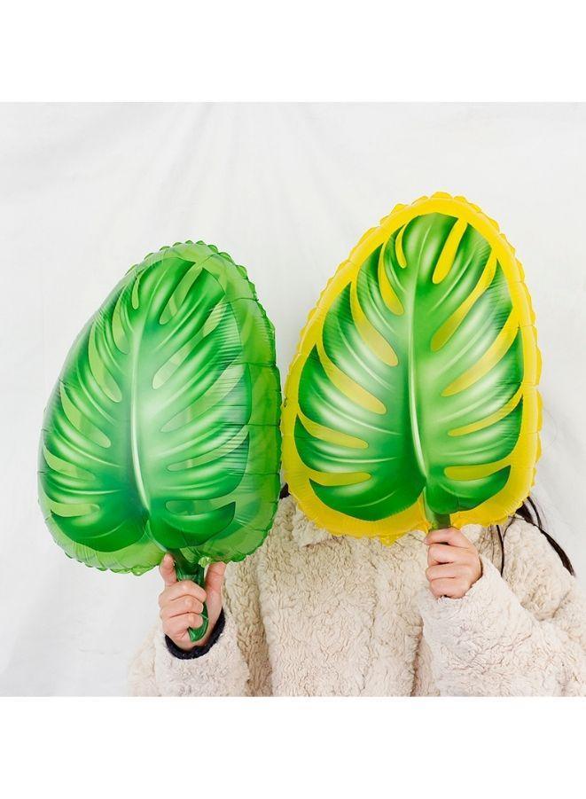 مجموعة ديكورات حفلات أعياد الميلاد على شكل ديناصور - بالونات ديناصور لطيفة، لافتة عيد ميلاد سعيد، قصاصات ورق، بالونات لاتكس خضراء، ديناصور وبالون من رقائق ورق الشجر| لوازم حفلات الديناصورات لحفلات استقبال المولود الجديد وأعياد ميلاد الأطفال