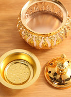 Luxurious Golden Essence Burner for Home - Portable Bakhoor Burner for Aromatherapy at Home, Office