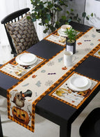 Halloween Rectangle Table Runner -Featuring Happy Halloween Pumpkins