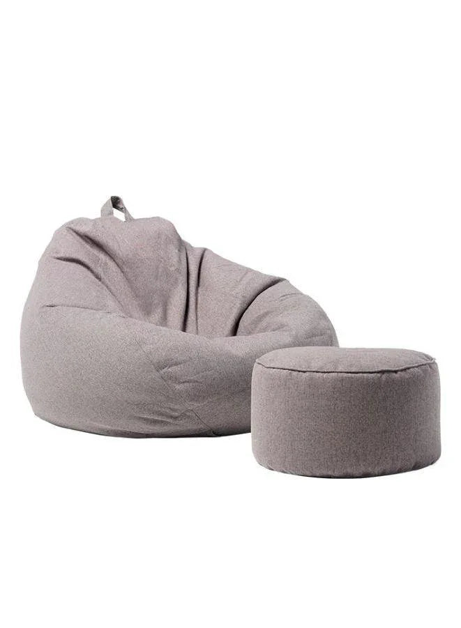 Classic Fabric Bean Bag with foot stool grey