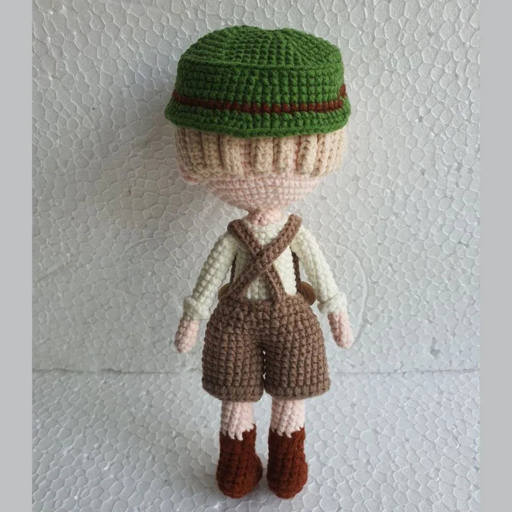 Handmade Natural Cotton Crochet Hansel Toy Doll – 25cm Amigurumi Sleeping Buddy for Babies, Kids & Adults