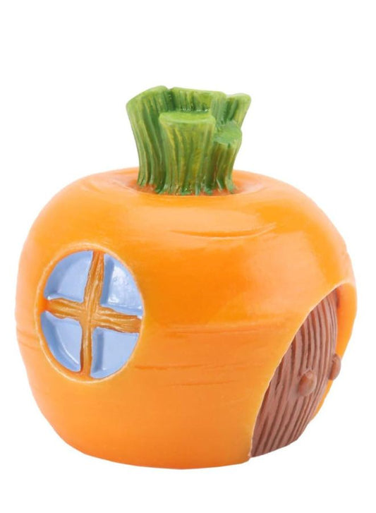 Radish Bunny Ornaments, Miniature Fairy Garden Ornaments, Cute Rabbits and Carrot House for Plant Pot, Home Decoration, Simulation Model Decoration, Pumpkin