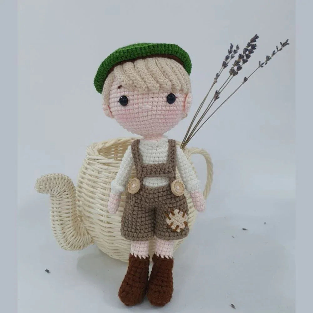 Handmade Natural Cotton Crochet Hansel Toy Doll – 25cm Amigurumi Sleeping Buddy for Babies, Kids & Adults