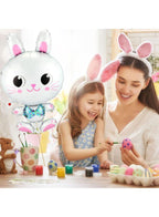 Set of 2 Bunny Balloons, Easter Day Decorations Happy Easter Day Easter Bunny Rabbit Foil Balloons for Easter Party, Birthday Party Decorations Supplies