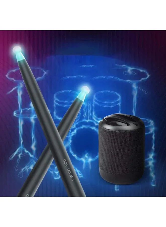 Virtual Drum Kit with Light, Portable Electric Air Drum Set Air Drum Sticks, Anti-slip Design, Ultra-low Latency