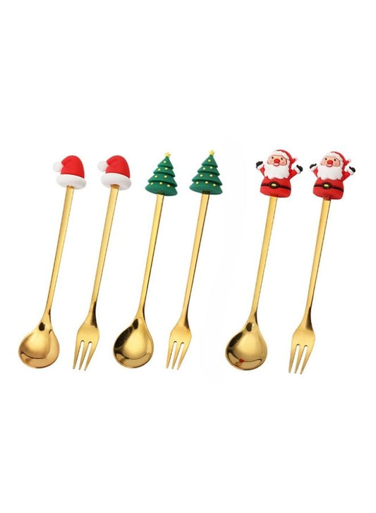 Christmas Stainless Steel Spoon and Fork