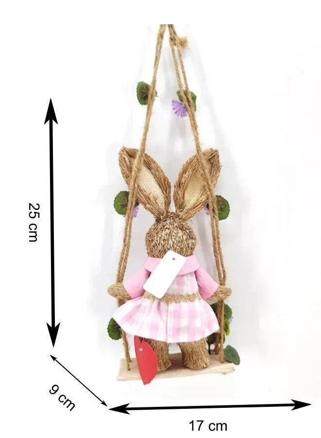 FATIO 46cm Handmade Easter Bunny Figure | Cotton String Easter Decoration for Home & Gifts