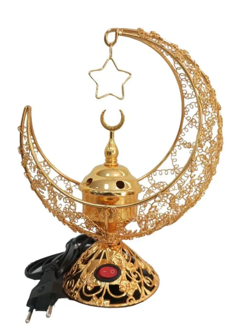مبخرة بخور عربية عتيقة - حامل بخور كهربائي مع فحم معدني - ناشر رائحة محمول للمنزل والمكتب واليوجا والمنتجعات الصحية - مبخرة بخور للعلاج بالروائح العطرية