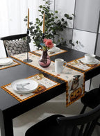 Halloween Rectangle Table Runner -Featuring Happy Halloween Pumpkins