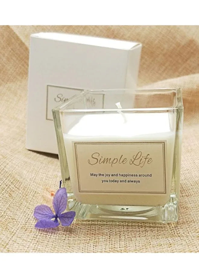 Glass Jar Scented Candle – Long Lasting Floral Home Fragrance, Up to 45 Hours Burn Time – Decorative Aromatherapy Candle in Vanilla or Vanilla & Coconut Scent for Relaxation and Gifting