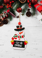 Wooden Christmas Ornaments Set – 9 Decorative Pendants for Window Hanging, Festive Holiday Décor for Homes, Offices, and Christmas Trees