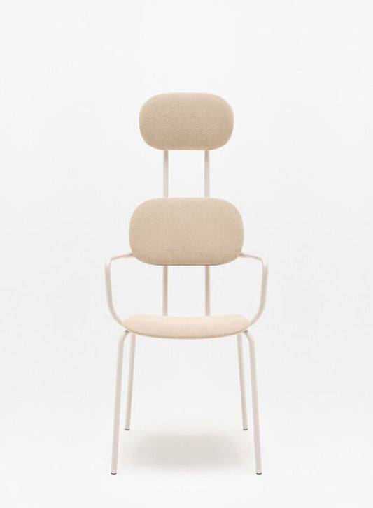 New School Upholstered Chair with Headrest and 4-Legged Base (Customizable)