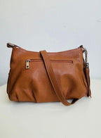 Effetty Leather Shoulder Bag for Women Genuine Cow Leather Handbag Made in Italy with Long Strap