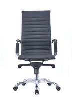 Premium Executive High Back Office Chair with High-Quality PU Cover, Chrome Plated Iron Frame, 4 Angles Locking Mechanism and Aluminum Base