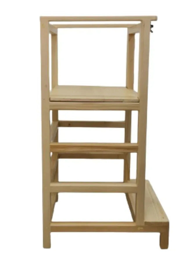 Adjustable Step Stool with Safety Rail for Kids Beige Fatio General Trading
