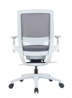 Ergonomic Grey Mesh Office Chair with Adjustable Armrests and Four-Position Lock Mechanism for Home or Office