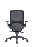 Sleek Black Mesh Office Chair with Adjustable 3D Armrests and Four-Position Locking for Home/Office