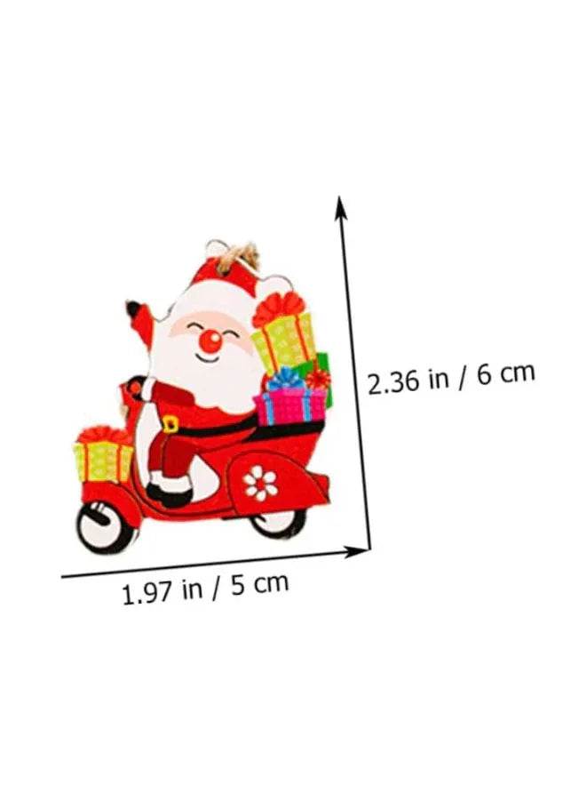 Vintage-Inspired Wooden Santa Claus Christmas Ornaments (12-Pack) - Indoor & Outdoor Decor