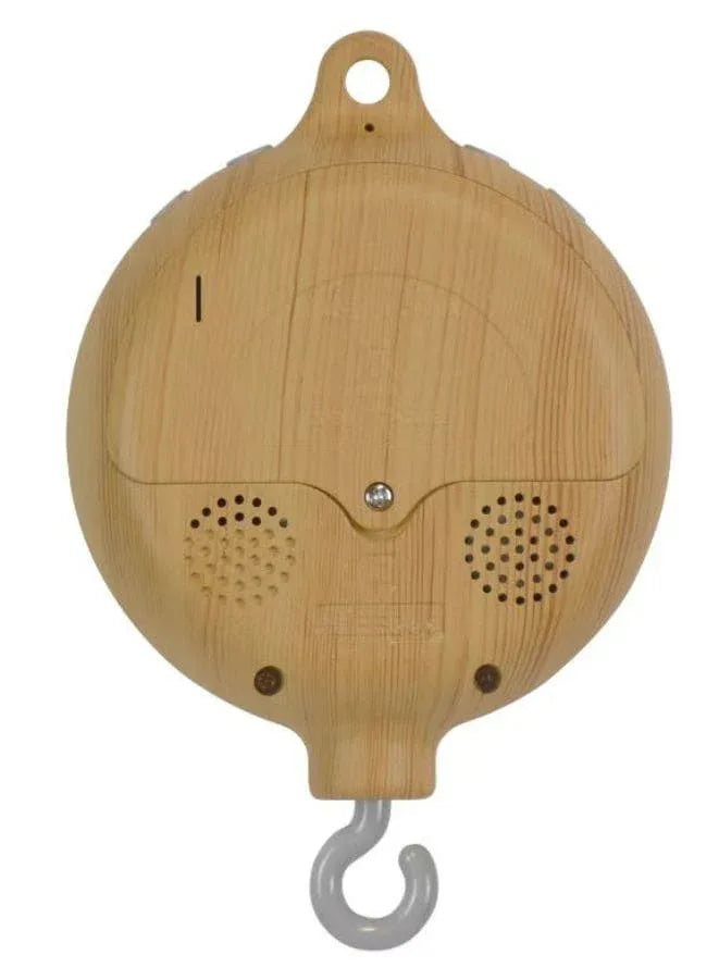 Baby Crib Bed  Mobile Musical Box - Mobile Rotary Music Box Imitation Wood - Music Box with Rotating Hook -Crib Mobile Motor Battery Operated Plays 35 Tunes Crib Toys Attachments (Without Arm) Fatio General Trading