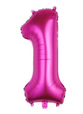 Balloons Arch Kit Party Decorations Number Balloon 32 Inch Foil Balloons Digtal Helium Birthday Wedding Party, Number 1, Magenta Fatio General Trading