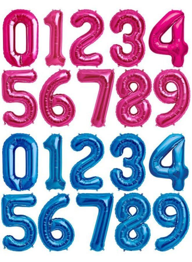 Balloons Arch Kit Party Decorations Number Balloon 32 Inch Foil Balloons Digtal Helium Birthday Wedding Party, Number 0, Blue Fatio General Trading