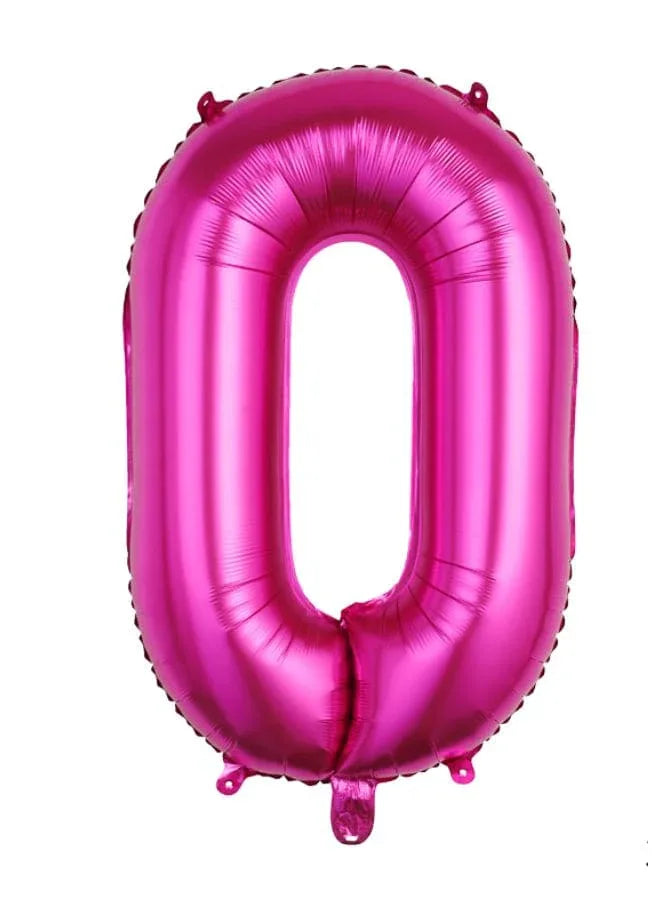 Balloons Arch Kit Party Decorations Number Balloon 32 Inch Foil Balloons Digtal Helium Birthday Wedding Party, Number 0, Magenta Fatio General Trading