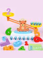 Bear Balance Game Toy, Educational Learning Counting Number Math Toy with Numbers, Little Fishes, Game Cards, Gifts for Kids Fatio General Trading