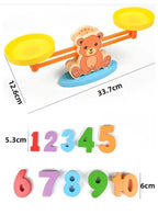 Bear Balance Game Toy, Educational Learning Counting Number Math Toy with Numbers, Little Fishes, Game Cards, Gifts for Kids Fatio General Trading