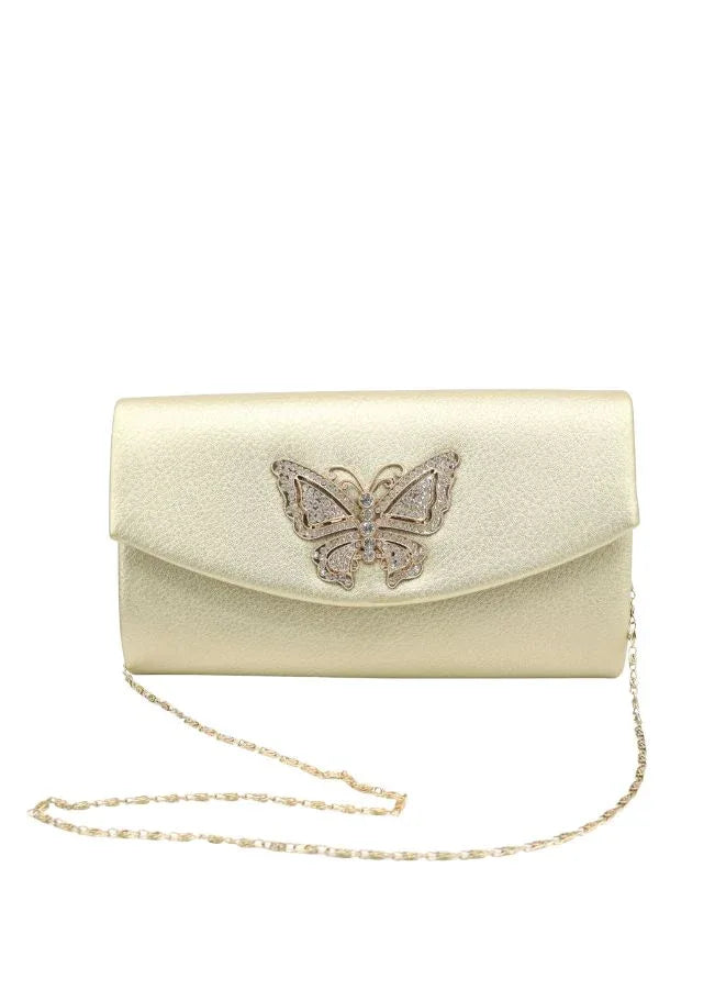 Gold Butterfly Clutch Purse