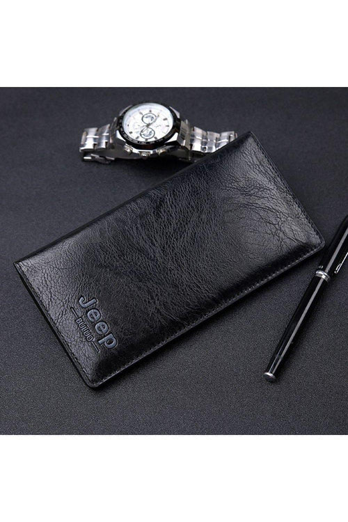 Bold Leather Wallet with Jeep Logo Fatio General Trading