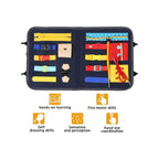 Busy Board Montessori Toys for Toddlers Sensory Toys Gifts for 1 2 3 4 Year Old Boys & Girls Preschool Toddler Activities Educational Travel Buckle Toy Learning Basic Dress Skills Fatio General Trading