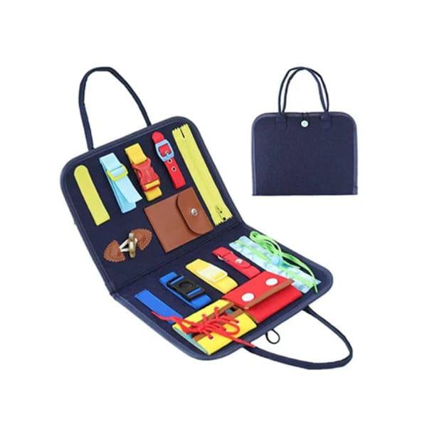 Busy Board Montessori Toys for Toddlers Sensory Toys Gifts for 1 2 3 4 Year Old Boys & Girls Preschool Toddler Activities Educational Travel Buckle Toy Learning Basic Dress Skills Fatio General Trading