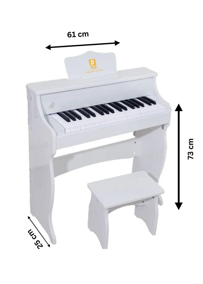Digital 37 Key Wooden Piano for Kids - Educational Toy with Interactive Features