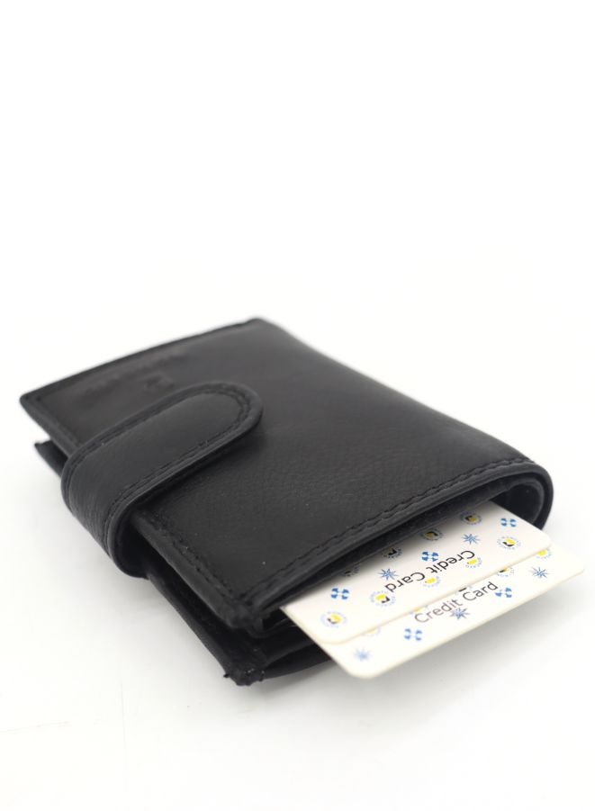 R Roncato Compact RFID Leather Wallet for Men – Italian Nappa Leather with Metal Card Holder, Cash and Coin Compartments