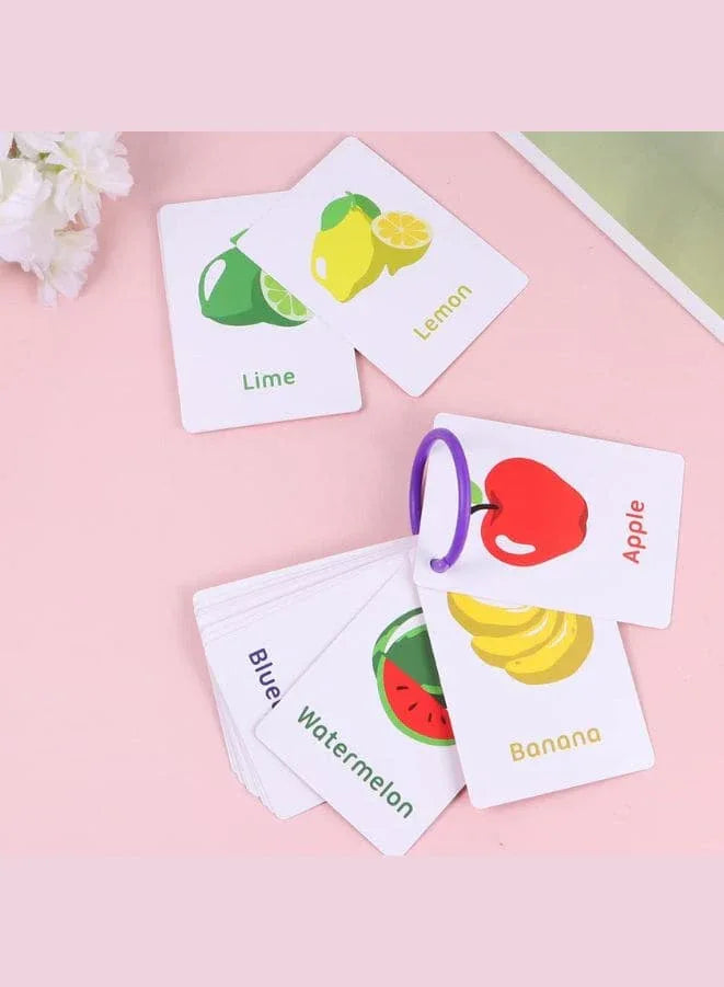 Children Learning Cards: Educational Flash Cards Pocket Card Preschool Teaching Cards for kids, Fruits Fatio General Trading