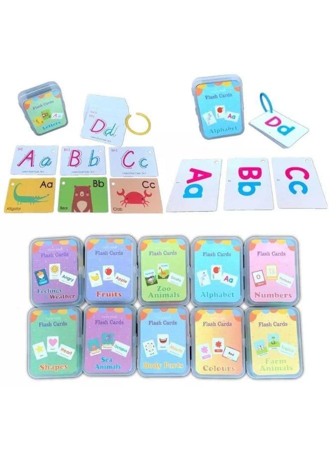 Children Learning Cards: Educational Flash Cards Pocket Card Preschool Teaching Cards for kids, Letters Fatio General Trading