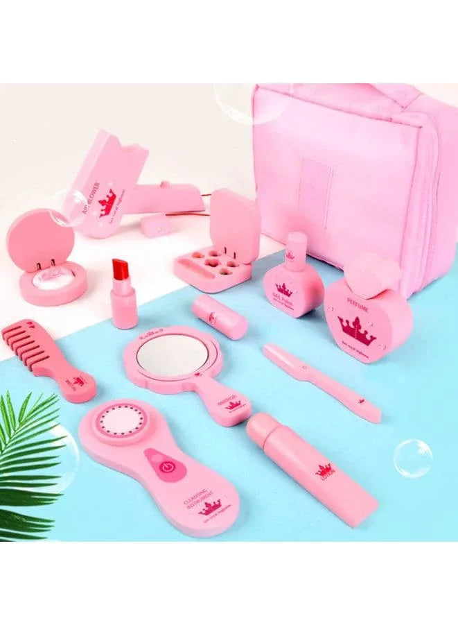 Children'S Makeup Toy Wooden Cosmetic Bag Set Simulation Play House Girl Dressing Table Small Gift Fatio General Trading