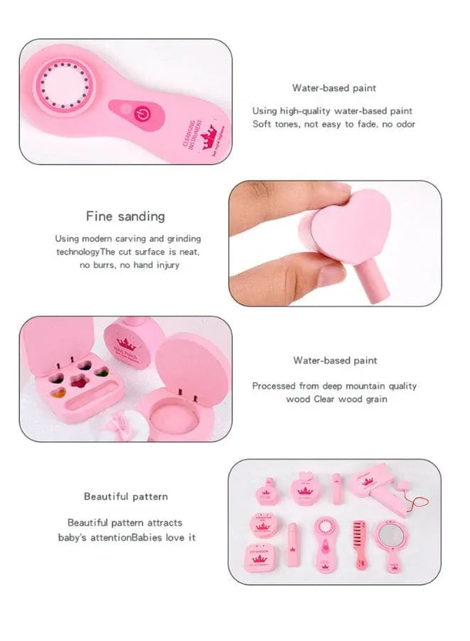 Children'S Makeup Toy Wooden Cosmetic Bag Set Simulation Play House Girl Dressing Table Small Gift Fatio General Trading