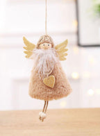 Christmas Angel Plush Doll Pendant Xmas Tree Hanging Decoration Party Ornaments Grey Fatio General Trading